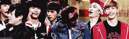 taekwoonies:  Eunkwang: We came crossdressed, not wanting to lose to vixx, BUT WHAT