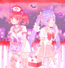 cherrycheezy:   Happy Halloween \ this is my art, please do NOT steal/edit/repost. deviantart | twitter | facebook | etsy    