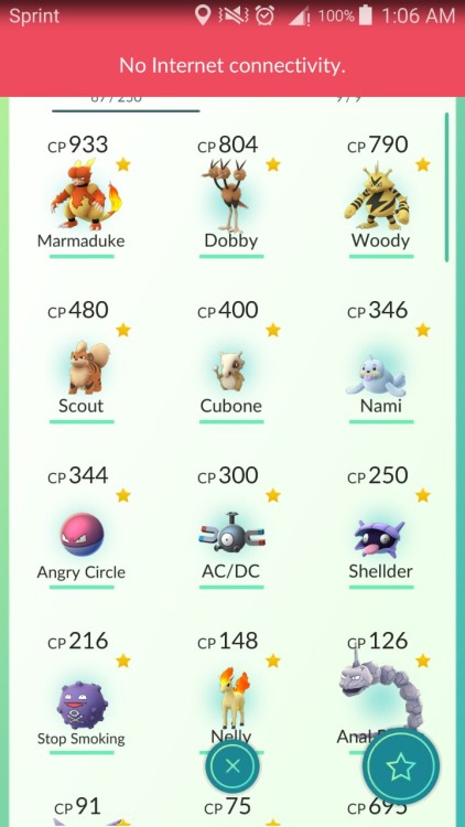 flaaffys: All the new ‘mons I caught in the city! (not pictured, haunter and geodude on the ne