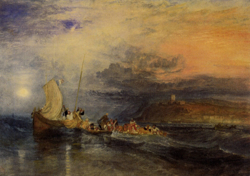 ana-insana:Joseph Mallord William Turner (1775-1851)Dover Castle First Rate, taking in stores Folkes