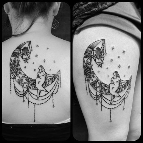 Ascending Lotus Tattoo | Mother and daughter tattoos done by Rabbit at...