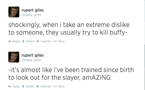 thecynicalslayer:misandrybusiness:i officially lost control of my life and made a giles parody twitt