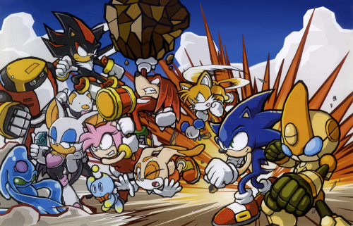 shadowiie:did my best to clean off the logo on this one promo image of Sonic Battle from a magazine.