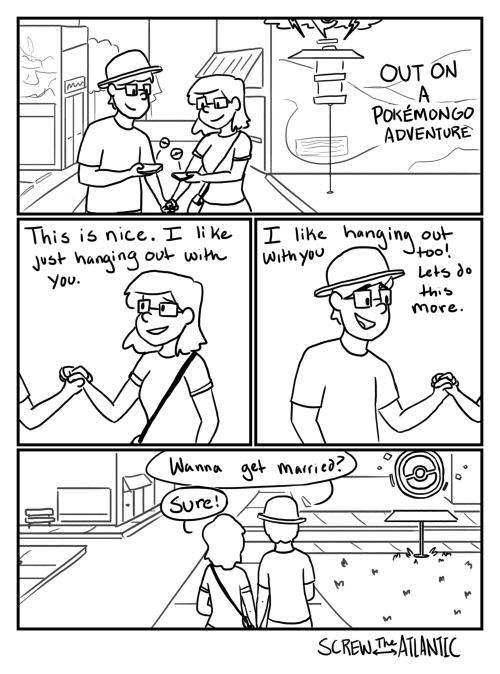 Throwback comic from when we were still in the same place! Getting engaged has resulted in super cas