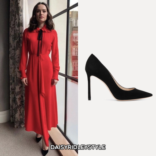 February 23rd, 2021 | Promoting “Chaos Walking” Jimmy Choo Romy Suede 100 Pumps - $650