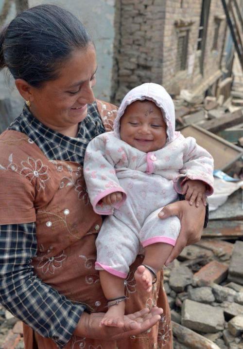 perplexistan:  Such an amazing story of hope, amid so much despair. Four-month-old Sonit Awal was rescued, alive, from the rubble in the aftermath of the Nepal earthquake. Sources: CNN, USA Today, People