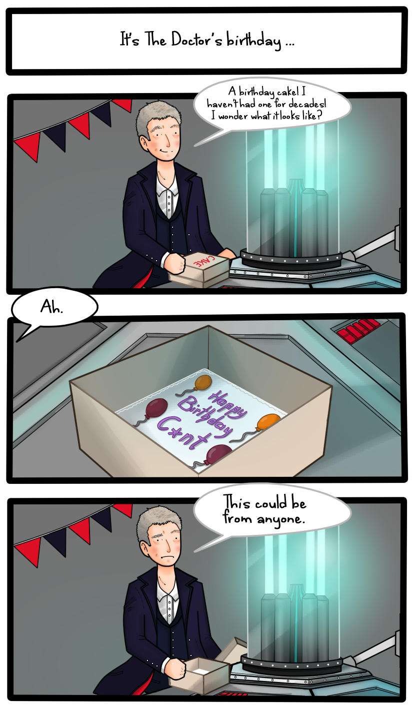 rondine-alivolo:
“ Awesome!
Birthday cake (Doctor Who/The Thick of It) by ice-cream-skies
”
It’s from the Prime Minister! His idea of a joke….