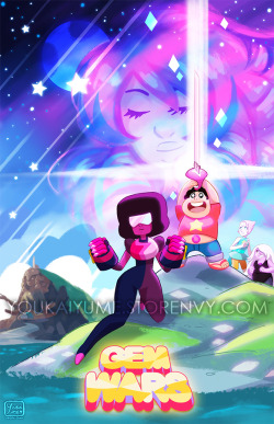 youkaiyume:  My Steven Universe: Gem Wars Trilogy Set is finally complete! Based on the original Star Wars Posters of course! :D New prints for Anime Expo 2016! See you guys there, Artist Alley Table M6 (in the Kentia Hall)!! Also Available on: Storenvy