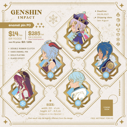 Genshin Impact Enamel Pin Pre-Order is here! I use new techniques in this series and I’m super