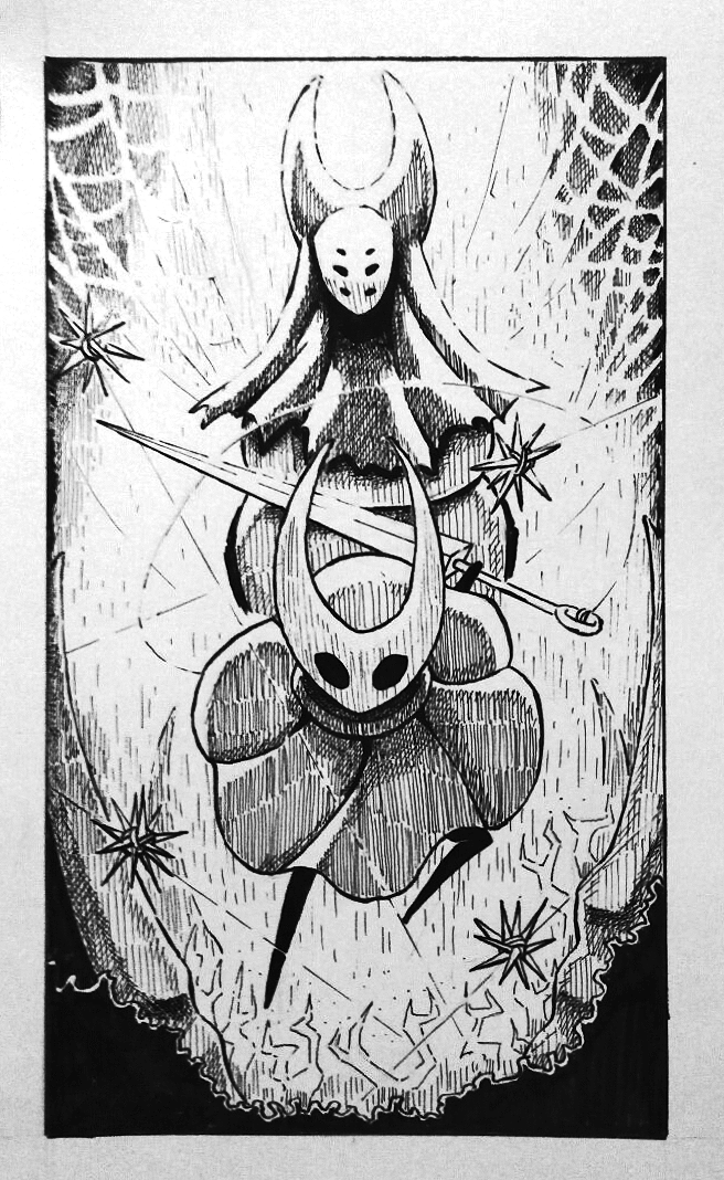 agenthisui:  kodraws:  Uhh… yeah so, I’m doing a Hollow Knight Inktober thing.