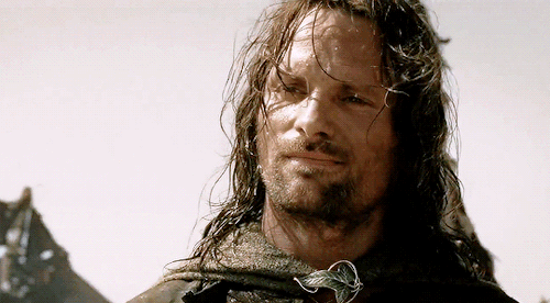 allnerds:Aragorn threw back his cloak. The elven-sheath glittered as he grasped it, and the bright b