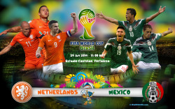 wallzpop:  Netherlands vs Mexico World Cup 2014 Round Of 16 Football Wallpaper