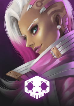dewakinnara: My fanart for everyone who loves bae Sombra. May they Blizzard buff her a bit more. Amen!