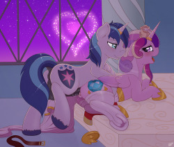 ratofponi:  Commission for Dirk! Shining Armor and Cadance enjoying their wedding night!  X: