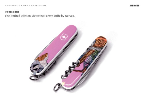 Nerves & Victorinox, limited edition of 150 army knives, 2010. Switzerland – Design of Life exhi