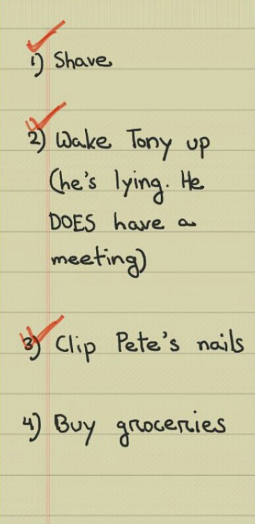 neatatom: Captain America’s to-do list (you bet he has one!)