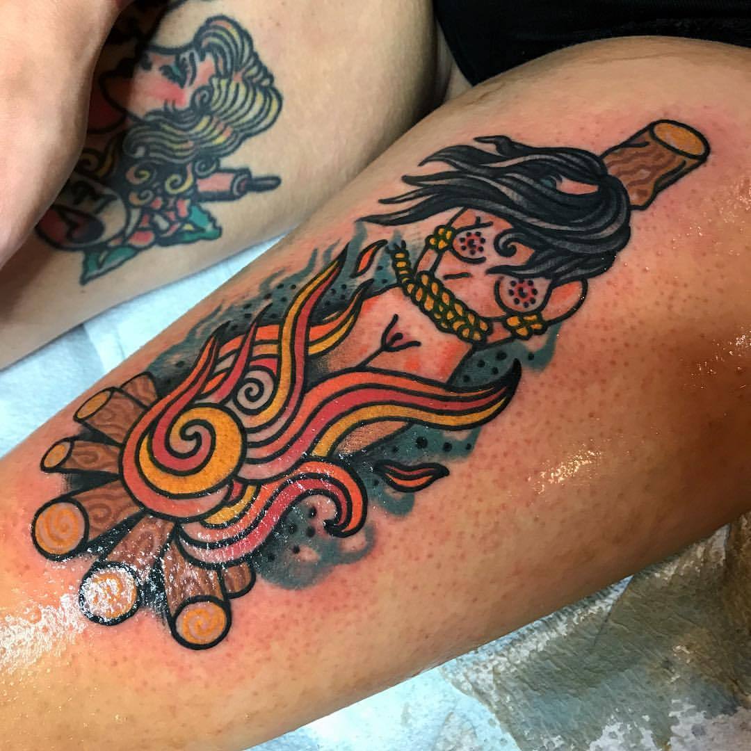 13 Dark Burning Witch Tattoos  Tattoodo