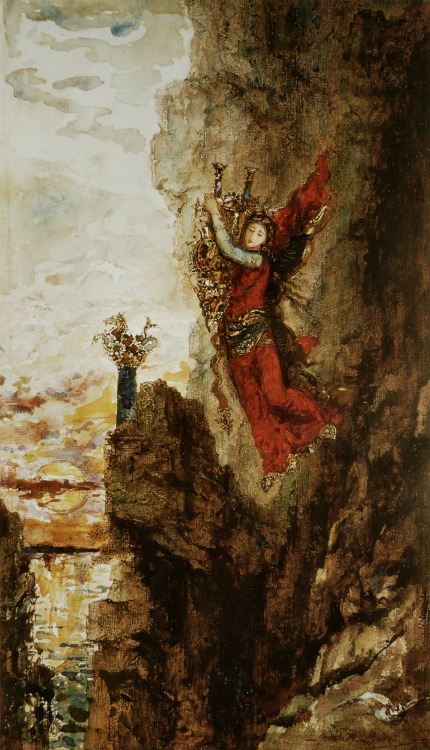 xshayarsha: Sappho in Leucadia / Sappho on the cliff  Gustave Moreau.