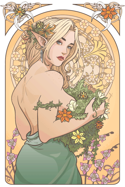 Inspired by one of my favorite artists, Alphonse Mucha.