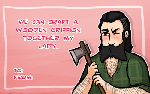 thecopperkidd:Dragon Age: Inquisition Valentine’s Day cards 2017! (｡･ω･｡)ﾉ♡