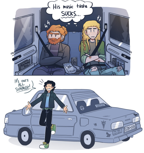 lateandreckless:corndog-patrol:the three hunters but it’s actually just a chaotic roadtrip @gallusro