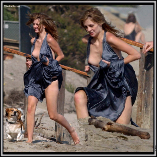 toplessbeachcelebs:  Mischa Barton (Actress) boob slip during a photoshoot in Malibu (July 2005) 