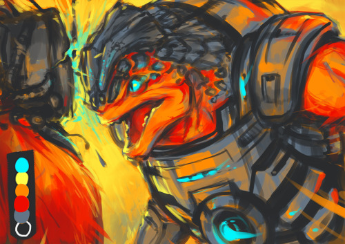 luaru:MASS EFFECT PALETTE CHALLENGE7+8 Grunt and VegaOne flirts with death the other just flirts ful