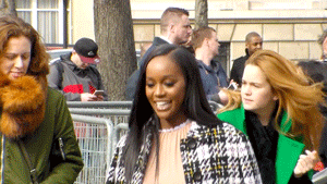 xxsofashionxx:Aja Naomi King arriving at the ‘Miu Miu Fashion Show Fall/Winter