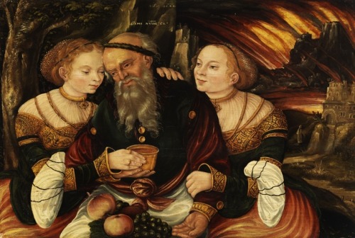 Lot and His Daughters, workshop of Lucas Cranach the Younger, 1544