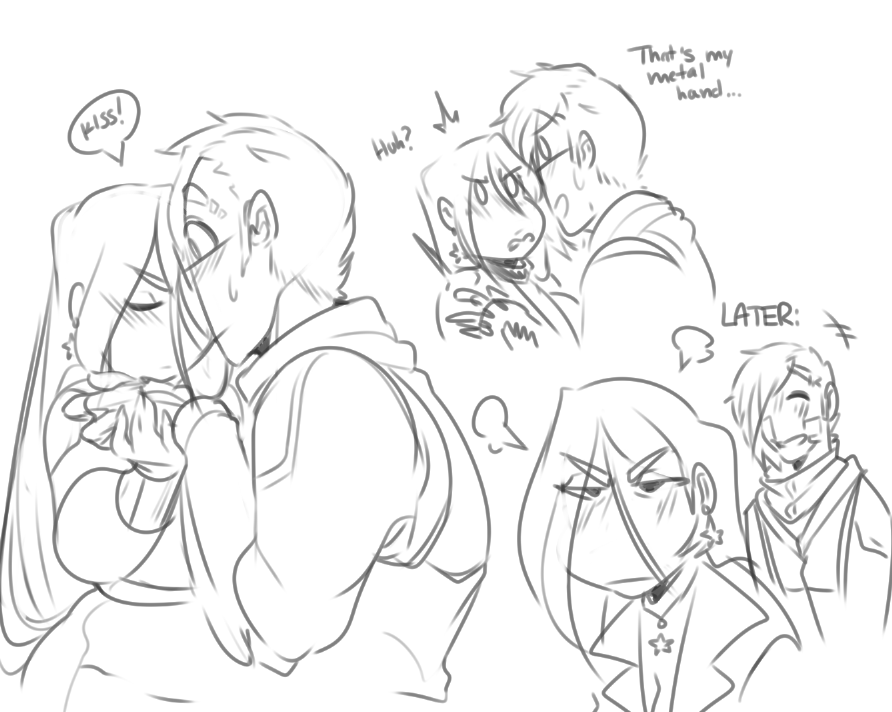 queenchikkibug: i like drawing them kissing oops @kentayuki