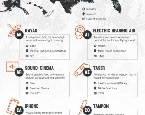 mapsontheweb: The most impactful invention by U.S. state. 