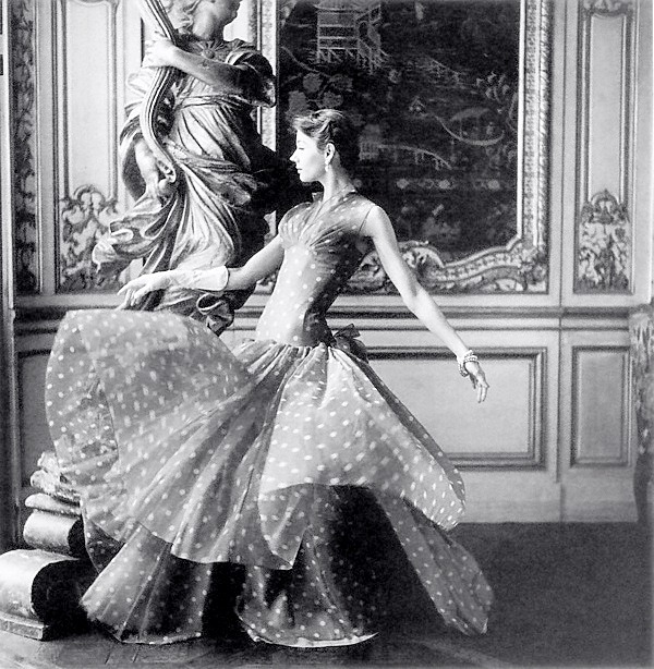 wehadfacesthen:Enid Boulting wears a dress by Madame Grès in a photo by Georges