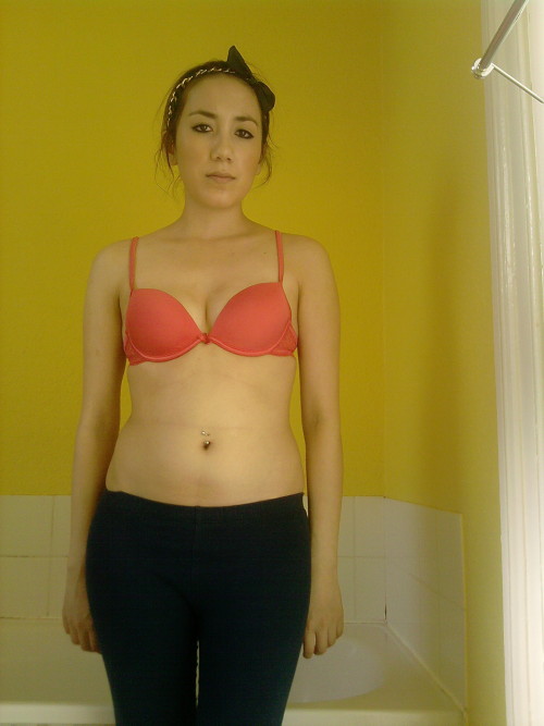 allwomenarebeautifulblog:Pretty girlfriend does a striptease, I love the way she loses her pants before her bra.