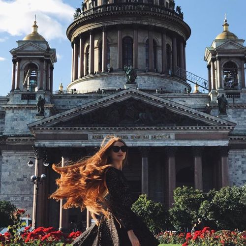 Anastasiya Sidorova, russian model with long flaming red hair known as Red Rapunzel.source: @sidorov