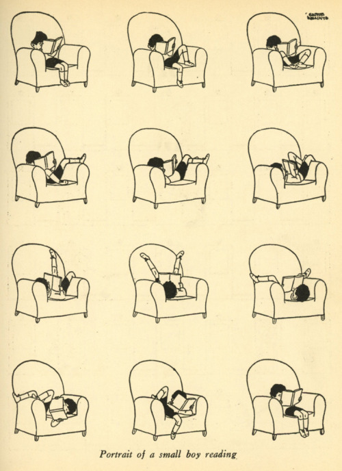 fer1972:Portrait of a small boy reading by Gluyas Williams