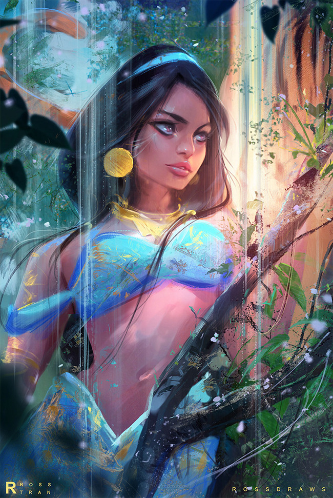 rossdraws:Here’s the final painting of Jasmine from the episode! I tested out