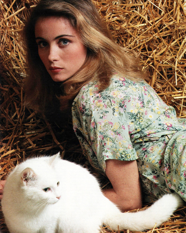Emmanuelle Béart photographed by Yann Matton for Madame Figaro, 1986.