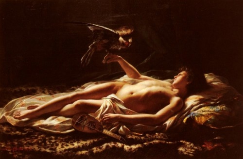 antonio-m:   Male Nude with a Falcon,Germain Detanger 