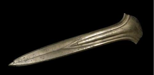 The Oxborough Dirk, from 1450-1300 BC, the Middle Bronze Age.  It is 70.9cm long and weighs 2.3