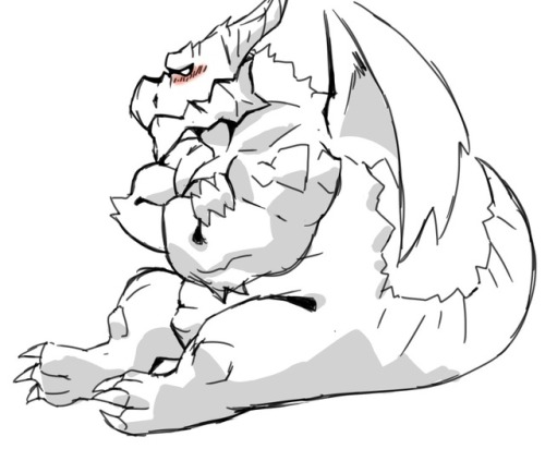megawaffle:here’s a cute dragon boy he breathes fire but only to cook hotdogs and he’s ALL MUSCLE 