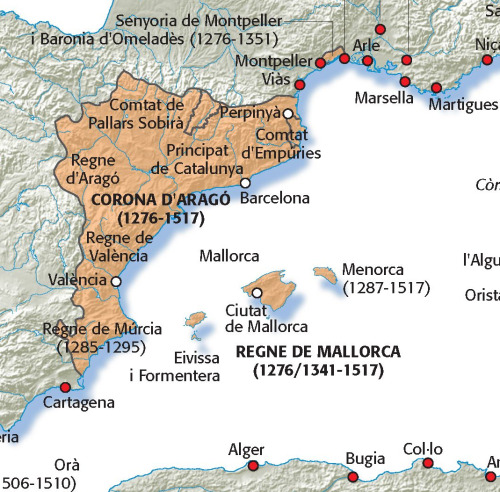 Mapa de l’imperi català mediterrani.