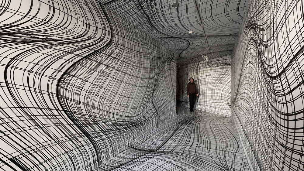 itscolossal:Vertigo-Inducing Room Illusions by Peter Kogler