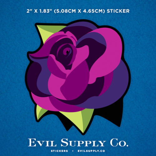 Black Rose sticker ($1.25)Adding a touch of class to your letters and cards, our Black Rose sticker 