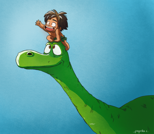  I saw The Good Dinosaur a few days ago! It made me think of Dragon Ball, so I drew Arlo and Spot in