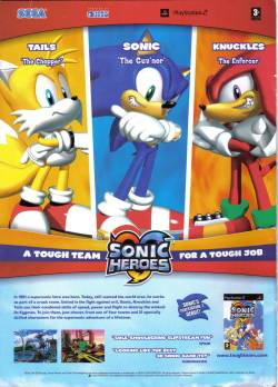 vgjunk:  Sonic Heroes advert.Yes, Tails definitely looks very tough here. 