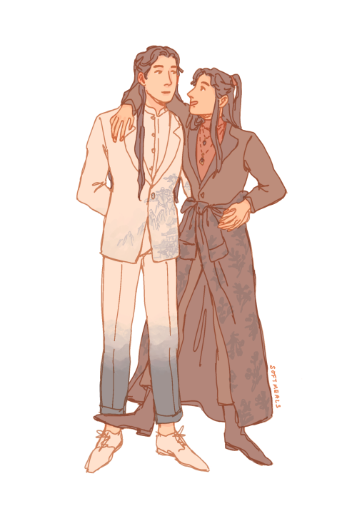 Modern fashion Wangxian (Wei Ying - Alexander Mcqueen Menswear F/W 18, Lan Zhan - Heaven Gaia R