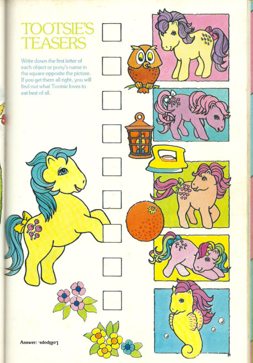 My Little Pony Annual 1985Published by Grandreams Limited and Hasbro UKPost 5 of ?Tootsie is a pony 