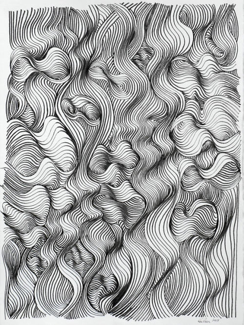 Ken Resen&lsquo;Turbulence&rsquo;pen and ink