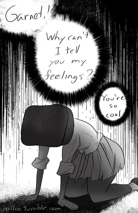nillia:  GARNET has yet again failed to express her feelings to GARNET, who remains oblivious but very COOL.   GARNET did not reject GARNET at least.   What will GARNET do now?!Based on THIS work of brilliance by neo-rama.  I got carried away.  Shojo