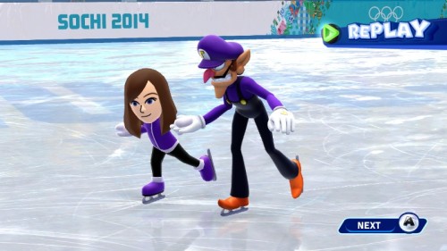 purplerupees:Mario and Sonic at the Sochi 2014 Olympic Winter Games is such a great game. It lets m